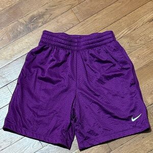 Nike Kids boy Purple Mesh Athletic Shorts with Swoosh